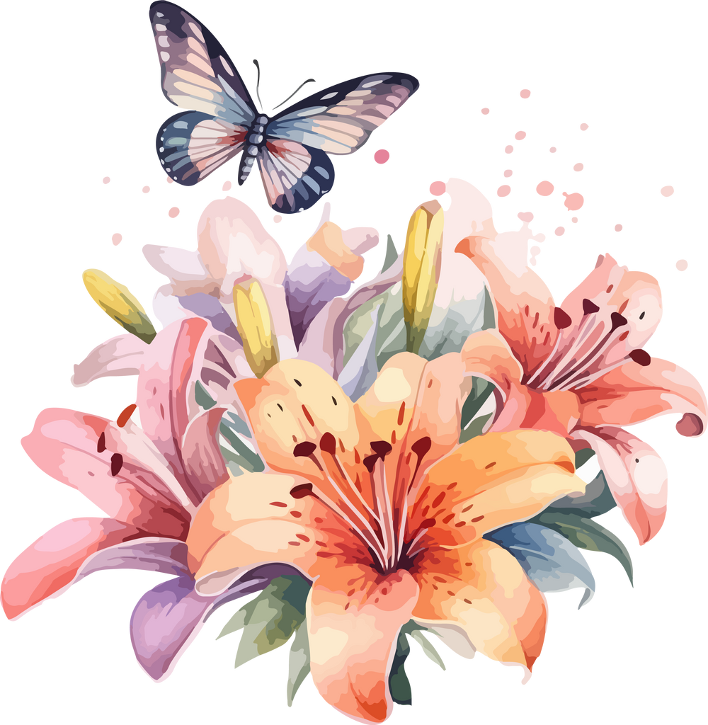 Flower and butterfly